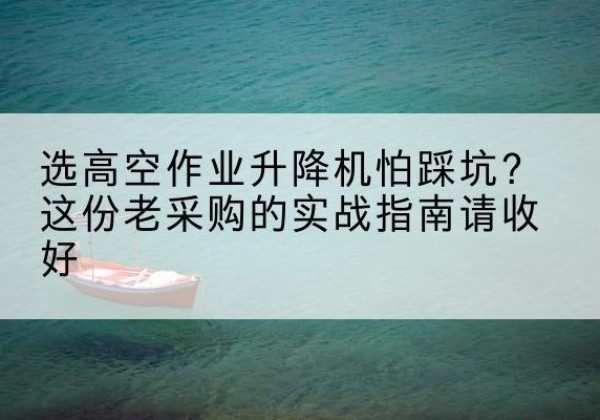 廉江高空作业升降机厂家推荐-选高空作业升降机怕踩坑？这份老采购的实战指南请收好