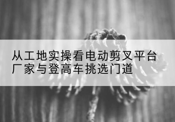 廉江电动剪叉升降平台厂家-从工地实操看电动剪叉平台厂家与登高车挑选门道